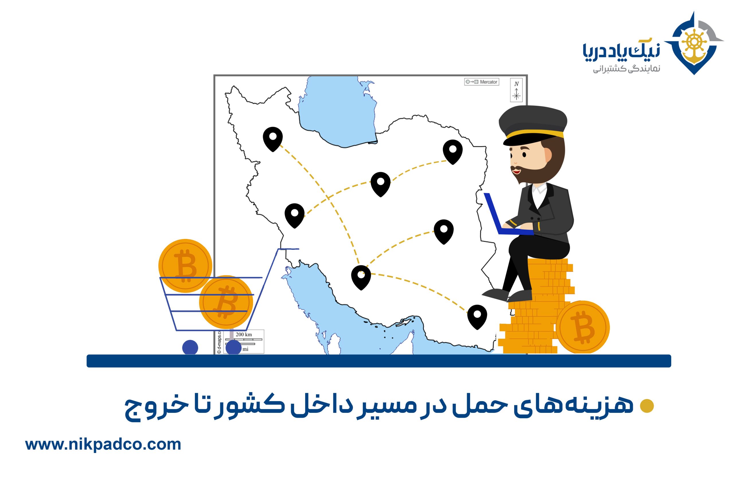 هزینه‌های حمل در مسیر داخل کشور تا خروج